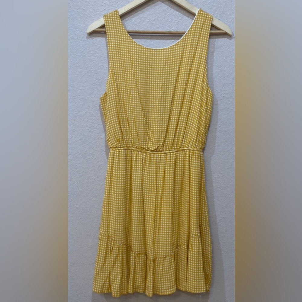 NWOT French Grey Yellow Checkered Print
Short Sundress